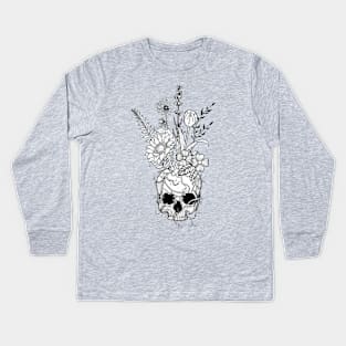 Head full of flowers Kids Long Sleeve T-Shirt